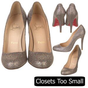 Christian Louboutin Pink Multicolor Glitter Heels